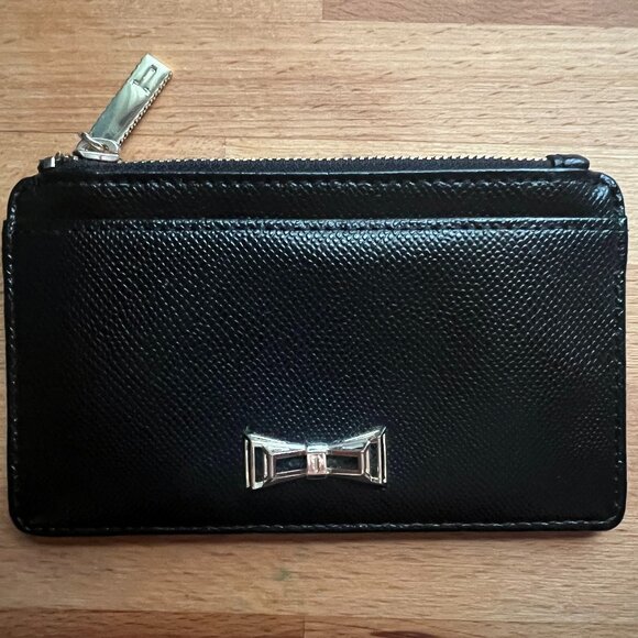 Ted Baker Black Metal Bow Card and Coin Wallet - Picture 9 of 9